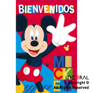 MICKEY AFICHE BIENVENIDOS CON RECORDATORIO X 2